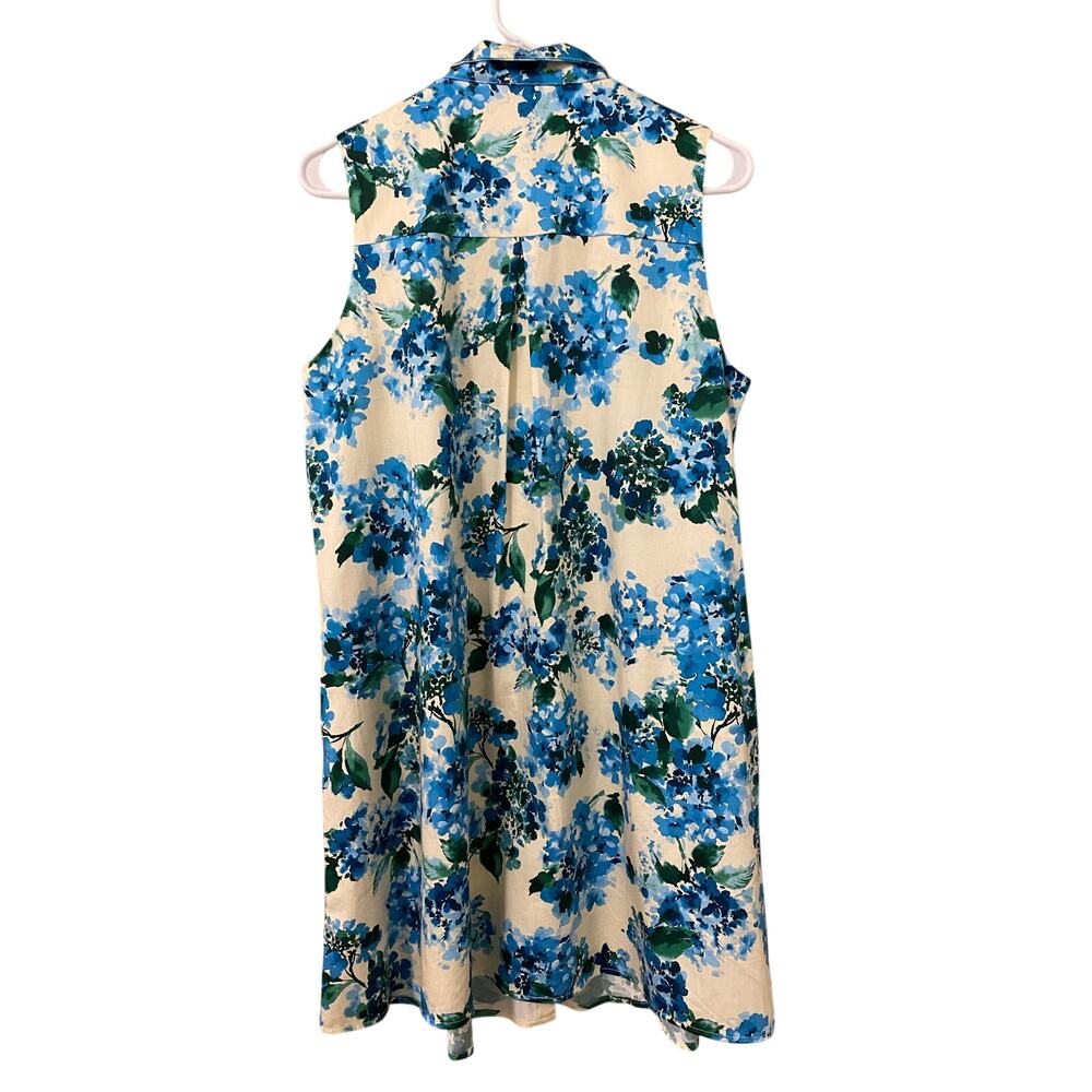 Tuckernuck Sleeveless Charlie Dress Medium Waters Edge Hydrangea Floral Collared - Picture 8 of 12